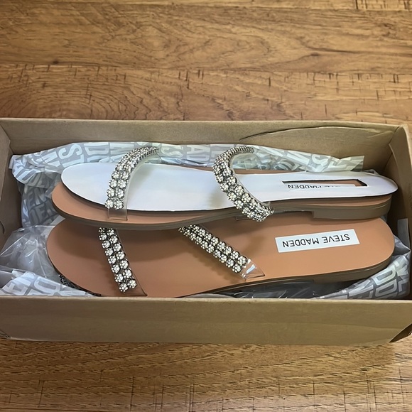 NWT Steve Madden Woman’s Felicia Rhinestone Sandals Size 6.5M - Picture 6 of 7